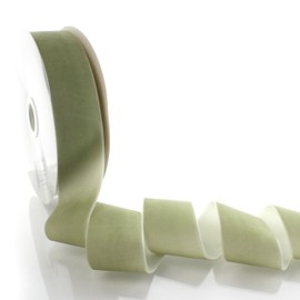 2" Velvet Ribbon Rustic Sage 5 Yards HairBow Center