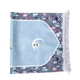 Windplusya Kids Prayer Mat Rug Muslim, Cartoon Tassel Prayer Mat, Islamic Muslim Praying Rug | Janamaz | Sajadah | Salah, Ramadan Eid Gift for Boys/Girls. (GRAY)