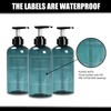 Shampoo Bottles with Pump, YACEYACE 3Pcs 16.9oz Blue Clear Empty