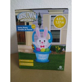 Gemmy Easter Bunny Blue Basket Gemmy Airblown Inflatable LED Yard Decor 4.5ft New