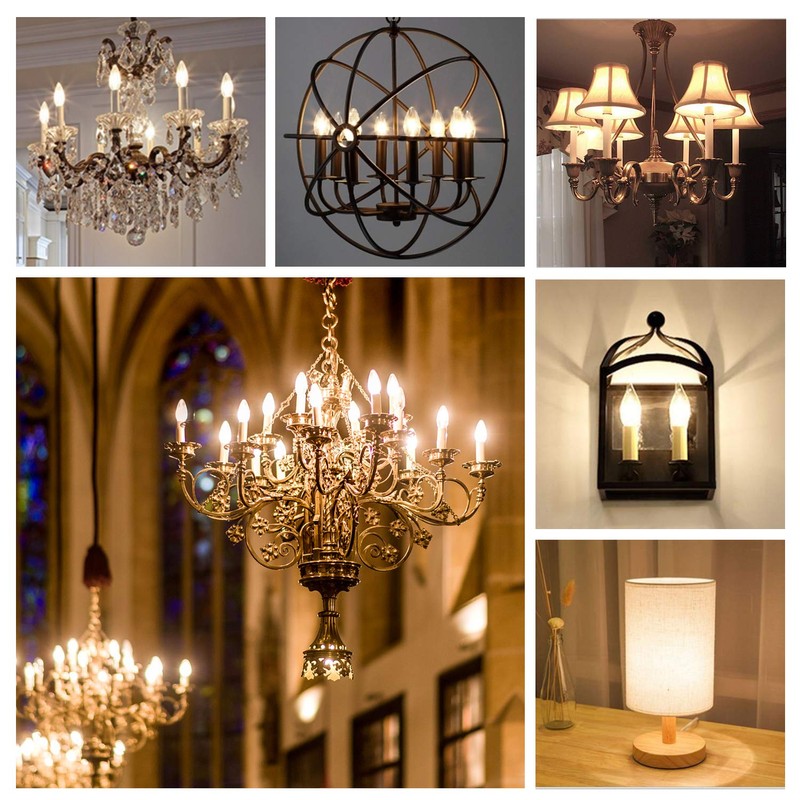 Hizashi Candelabra LED Light Bulbs 25 Watt, Dimmable Chandelier Light