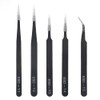 XINMEIWEN 10 パック精密ピンセットセット帯電防止工業用ピンセットセット電子実験室用ジュエリーおよび工芸品製造用のステンレス鋼ピンセットキット(ブラック)