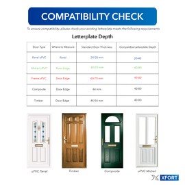 Xfort MailPlate 12" Letterplate White, Premium Draught Proof Postal Letterbox, Telescopic Sleeved Letter Box For uPVC Doors With 20-40mm Door Thickness.