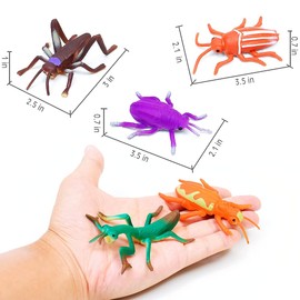 YiliUsAnwU 10Pcs Bug Toys Bath Toys, Color Changing Insects, Stretchy Animal Figurines for Kids 3+, Novelty Gag Prank Squeeze Bug, for Themed Parties, Goodie Bag Fillers, Classroom Rewards