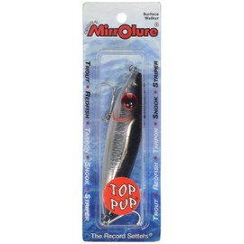 Mirrolure 74MR-21 Top Dog Pup Surface Black Bk/White/Silver 3.5in 5/8oz
