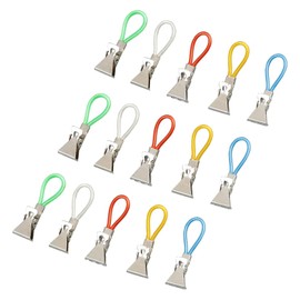 15 Pieces Metal Towel Clips, Towel Clips, Colourful Towel Clips, Multifunctional Towel Clips, Tea Towels, Towel Holder Clips for Bathroom, Kitchen