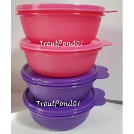 Tupperware Cereal Bowls Modular Nesting Bowl Purple and Pink 2.5 c Set 4