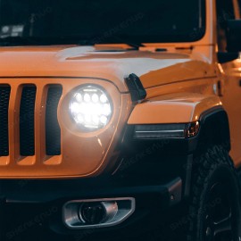 SHENKENUO For Jeep Wrangler JK LJ TJ Pair 7" Round Led Headlights Hi-Lo Sealed Beam Newest