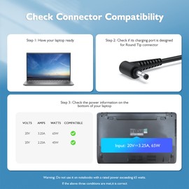 65W 45W AC Charger Fit for Lenovo Ideapad 80XS 81DE 81AK 80TV 80TW 80XR 81F5 81FB 80TU 80U4 80UL 80UA 80UW Laptop Adapter Power Supply Cord