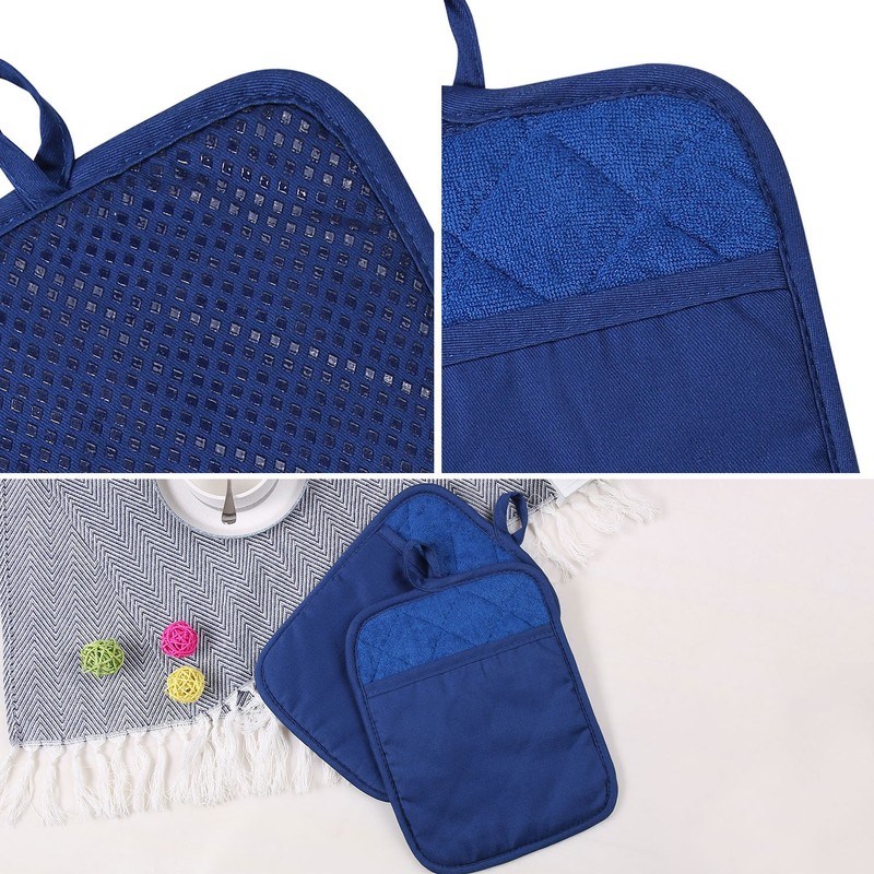Lifaith 100% Cotton with Silicone Kitchen Everyday Basic Pot Holder