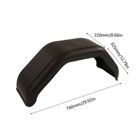 Keenso Trailer Fenders Replacement, High Strength Injection Molded Shockproof Scratch Fenders for Single Axle Trailers 14in to 15in Diameter Wheels, Black Plastic Mudguards
