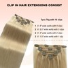 Clip in Hair Extensions, OiMiGO Blonde Human Hair Extensions #60