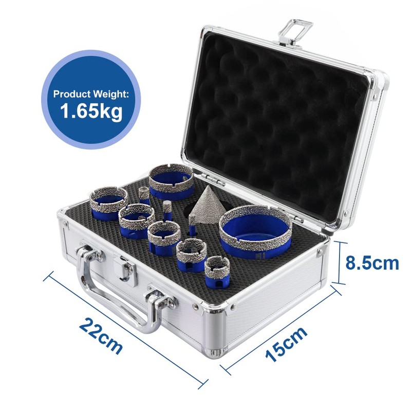 SHDIATOOL Diamond Drill Core Bits Set for Porcelain,Triangle Shank Hole