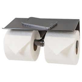 Neater Nest Reversible Toilet Paper Holder with Phone Shelf, Modern Style (Oil Rubbed Bronze, Double)
