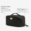 Travel Makeup Bag,Vanity Case,Large Capacity,Cosmetic Bag,Organizer with Divider,Vegan Leather,Open Flat