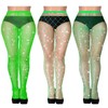 Geyoga 3 Pairs Sparkly Fishnets Stockings for Women Rhinestone Fishnets