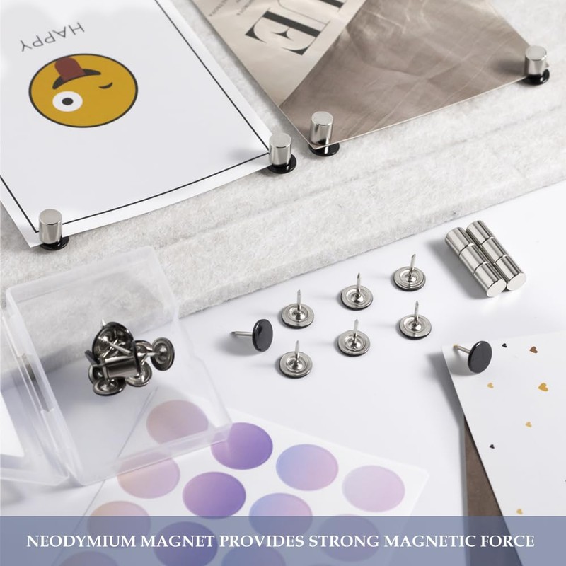 50 Sets Magnetic Pushpins, Magnet Thumbtack, Poster and Photo Hangers