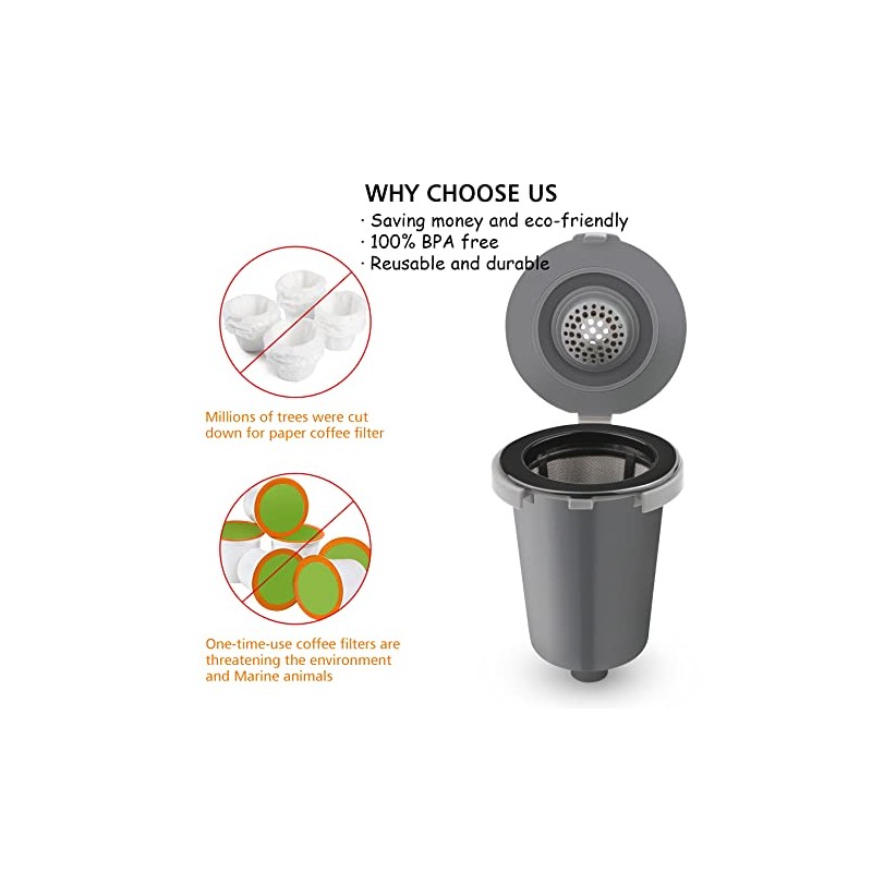 Reusable Filter Cup for Cuisinart, Compatible with Cuisinart #SS-RFC HomeBarista