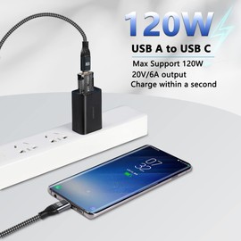 GELRHONR USB C to USB Adapter, USB 3.0 A Male to USB C Female Support 120W Super Fast Charging 10Gbps Data Sync, Zinc Alloy Type C Converter