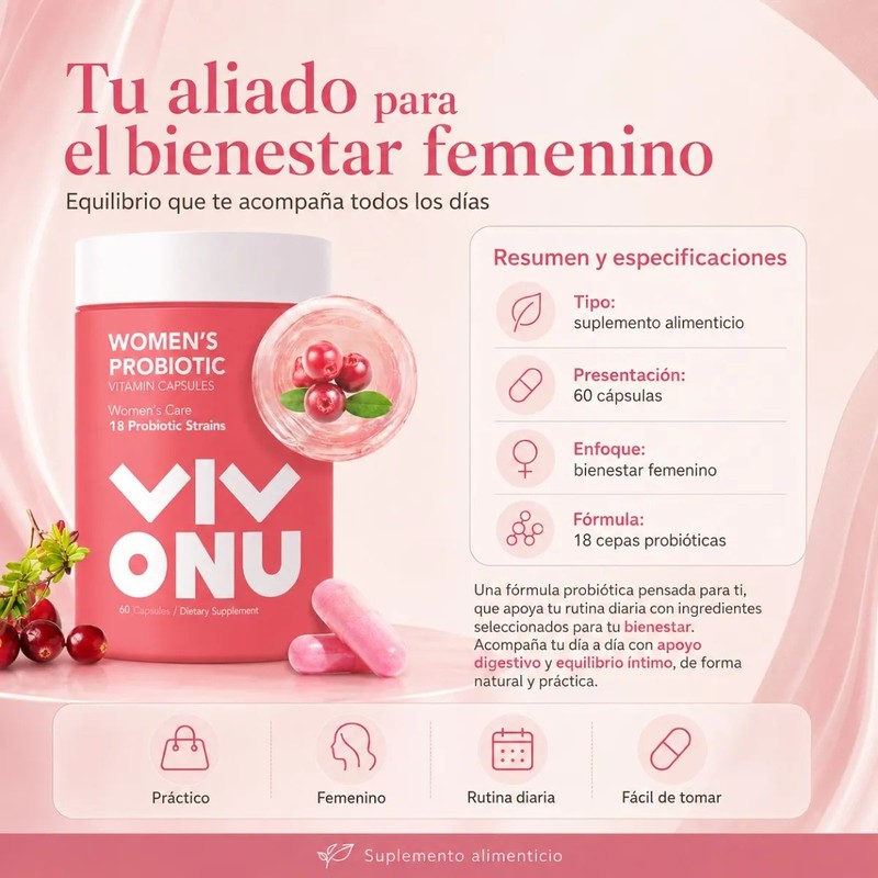 Bienestar Femenino Probiótico Flora Saludable Uso Diario