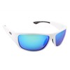 Sea Striker Bill Collector Polarized Sunglasses, White/Blue Mirror, Shiny White,