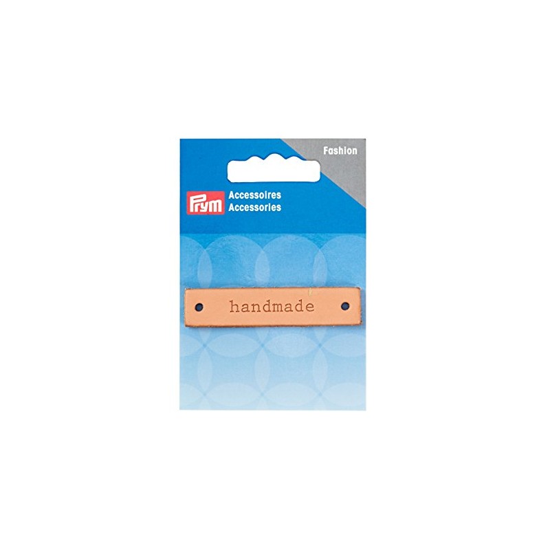 Prym Handmade Label Leather Natural Rectangular, 9.3 x 6.7 x