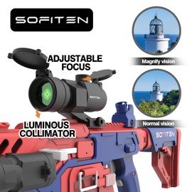 SOFITEN Automatic Sniper Rifle Electric High-Speed Toy Foam Blaster Gun with Tactical Vest American Toy Games Xmas Gifts for Boys Adult Age 8+ (2 Clips & 120 Soft Darts)