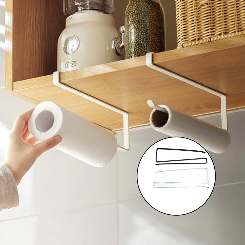 2 Pcs Kitchen Roll Holder Under Cabinet, Under Cupboard Kitchen