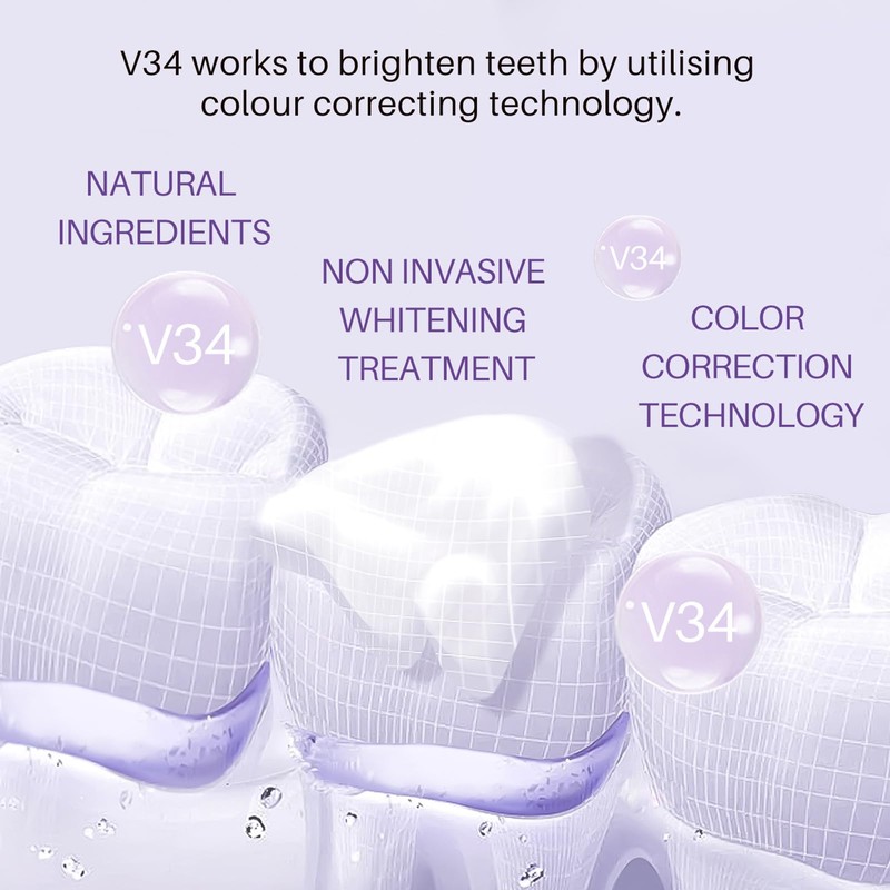 Rostblant Purple Toothpaste White Teeth, V34 Purple Toothpaste, Purple Teeth