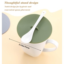 Heasy Silicone Cup Lids, 6pcs Food Grade Anti-dust Airtight Seal Lids for Mugs, Tea Cups, Coffee Cups, Multi-Color Design, Microwave and Dishwasher Safe, Includes 6 Colors