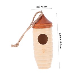 Levemolo Wooden Bird Box Hanging Wooden Bird Nest Hummingbird Swing Nest Garden Decor