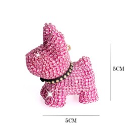 IRIVER BLANK Cute Bling Rhinestone Keychains for Women & Girls - Sparkle and Shine Crystal Key Ring Charm for Handbags, Car Keys,Coin Purse,backpack (Dog-Pink)