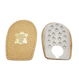 REMA 1 Pair of Heel Cushions Made of Real Sheepskin Leather - Made in Germany, light brown