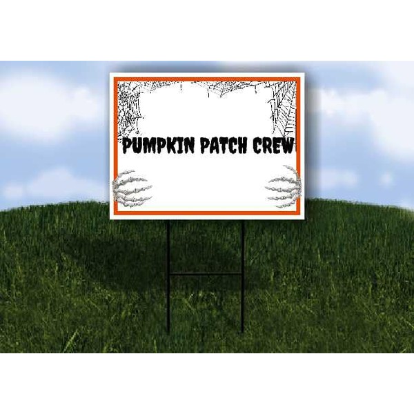 PUMPKIN PATCH CREW Halloween Skeleton No arrow 1 Double Sided