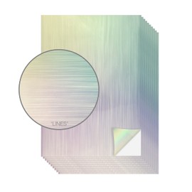 Evergreen Goods A4 Holographic Silver Printable Vinyl - Waterproof Glossy Paper for Inkjet & Laser Printer | Perfect for Cricut & Silhouette Cutters, Stunning Designs, 10 Sheets (Lines Pattern)