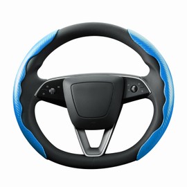 MEWANT 2pcs Car Carbon Fiber Segmented Steering Wheel Cover for Men/Women，Anti-Slip Comfortable Steering Wheel Protector Universal 99% Car Wheel Cover Protector, Car Interior Accessories