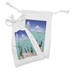 Lunarable Landscape Fabric Pouch Set of 2, Tropical Sea View