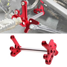 JESTOP Motorcycle Foot Rest Brackets, Reinforced CNC Billet Aluminum Foot Peg Pedal Bracket Kit & Foot Support Rod for Sur-Ron Light Bee Segway (Red)