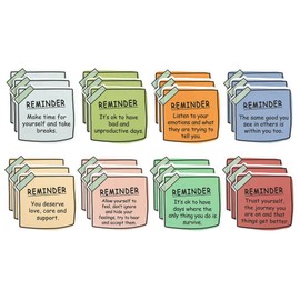 24 Pcs Mental Health Awareness Stickers Reminder Decals Waterproof Laptop Water Bottle Stickers Positive Psychology Affirmations Feelings Chart Counseling Office Decor for Phone Car (Bright Color)