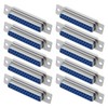 eMagTech 10PCS 25 Pin D-sub Connector Female Plug DB25 Double