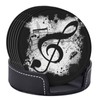 Niukom 6 Pcs Music Note Leather Coasters for Drinks with