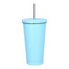 500ML Small Vacuum Coffee Cup Iced Coffee Bottle with Straw