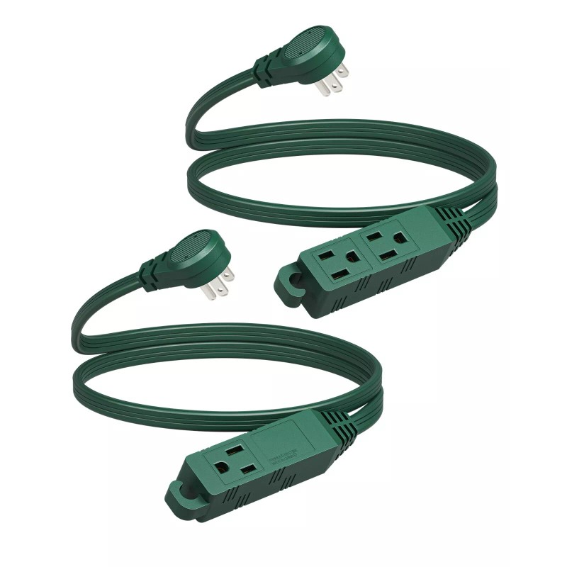 DEWENWILS 2-Pack Extension Cord 3 Ft, 16 AWG Extension Cord