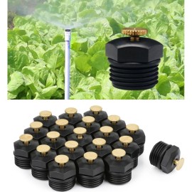 Yulaiyoen 20 Pcs 1/2 Inch Garden Misting Nozzle Male Atomizing Sprinkler Head Sprayer