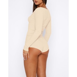 INFITTY Womens Pajamas 2 Piece Ribbed Knit Pjs Long Sleeve Sleepwear Sets Fall Soft Pajamas Set Casual Lounge Sets Apricot S