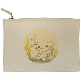 'Cute Axolotl Sitting Underwater' Canvas Clutch Bag/Accessory Case (CL00043068)
