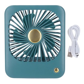 USB Desk Fan Multifunctional Minimalist Style 3 Speed Adjustable Strong Wind Small Table Fan for Home Camping Bedroom Office Green