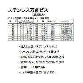 Wing 9830 Stainless Steel Universal Screw (Comes in Value Box) with Flexible