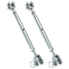 Cjueiom 2Pcs Stainless Steel Turnbuckle Jaw, M6 Screw Jaw Closed Body, Jaw and Jaw Turnbuckles for Cables Wire Tensioner
