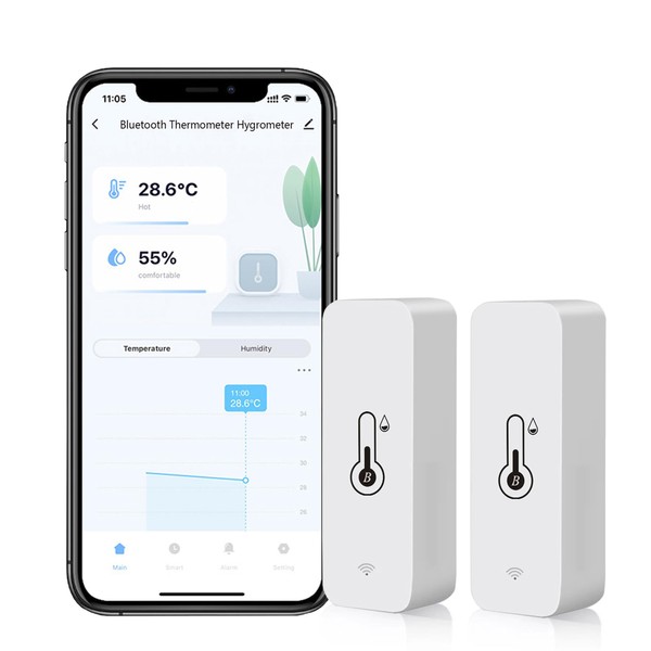 Wireless Smart Thermometer Hygrometer: Bluetooth Temperature Humidity Sensor with App